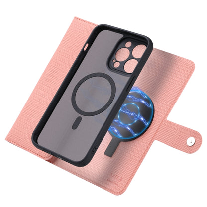 For iPhone 13 Pro ViLi GHB Series MagSafe Magnetic Zipper Leather Phone Case(Pink) - iPhone 13 Pro Cases by ViLi | Online Shopping South Africa | PMC Jewellery | Buy Now Pay Later Mobicred