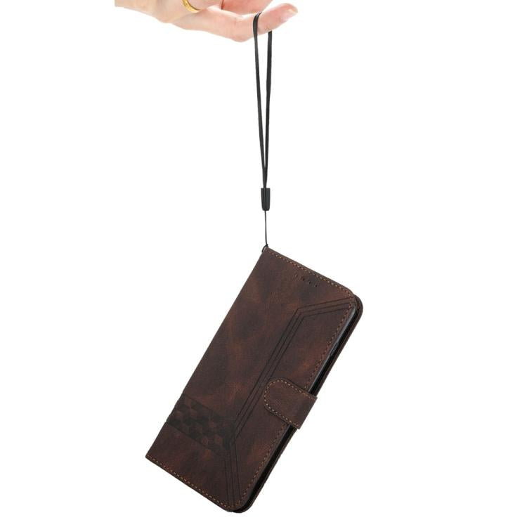 For iPhone 17 Cubic Skin Feel Flip Leather Phone Case(Brown) - free shipping - PMc TechLife - Order now!