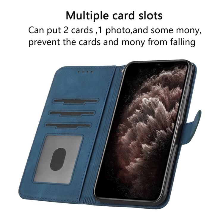 For iPhone 17 Pro Max Cubic Skin Feel Flip Leather Phone Case(Blue) - free shipping - PMc TechLife - Order now!