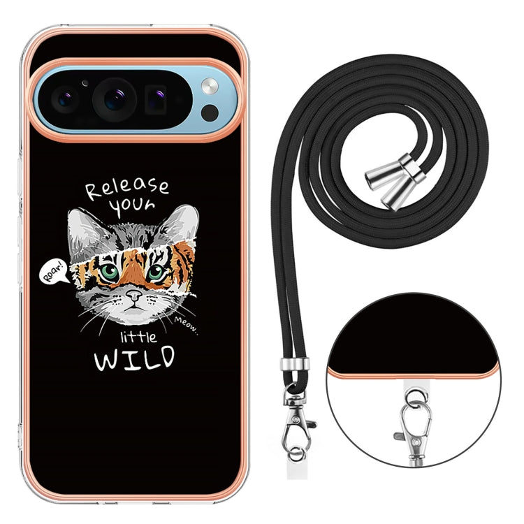 For Google Pixel 9 Pro XL Electroplating Dual-side IMD Phone Case with Lanyard(Natural Growth) - Google Cases by PMC TechLife | Online Shopping South Africa | PMC TechLife | Buy Now Pay Later Mobicred