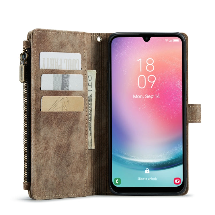 For Samsung Galaxy A24 4G CaseMe C30 Card Slots Zipper Wallet Leather Phone Case(Brown) - Galaxy Phone Cases by CaseMe | Online Shopping South Africa | PMC Jewellery | Buy Now Pay Later Mobicred