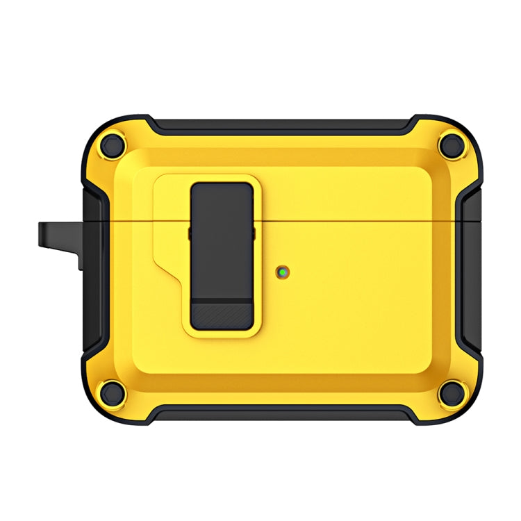 For AirPods Pro 2 TPU + PC Wireless Bluetooth Earphone Protective Case with Switch Lock & Hook(Yellow) - For AirPods Pro 2 by PMC Jewellery | Online Shopping South Africa | PMC Jewellery | Buy Now Pay Later Mobicred