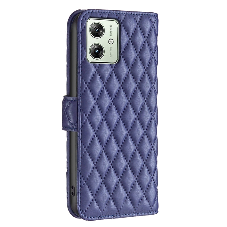 For Motorola Moto G54 5G EU Edition Diamond Lattice Wallet Flip Leather Phone Case(Blue) - Motorola Cases by PMC Jewellery | Online Shopping South Africa | PMC Jewellery | Buy Now Pay Later Mobicred