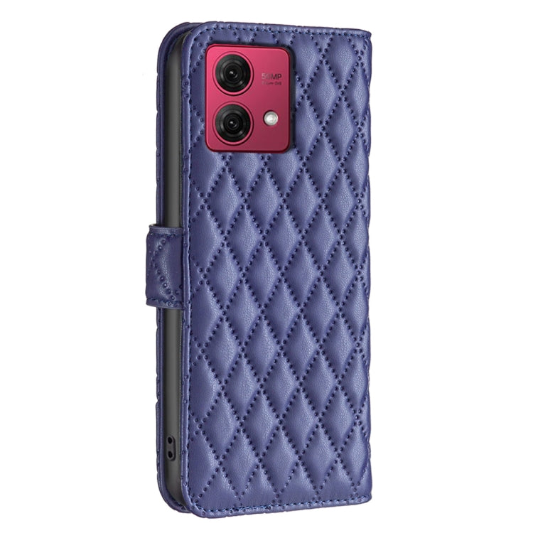 For Motorola Moto G84 Diamond Lattice Wallet Flip Leather Phone Case(Blue) - Motorola Cases by PMC Jewellery | Online Shopping South Africa | PMC Jewellery | Buy Now Pay Later Mobicred