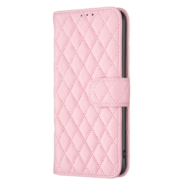 For Motorola Moto G84 Diamond Lattice Wallet Flip Leather Phone Case(Pink) - Motorola Cases by PMC Jewellery | Online Shopping South Africa | PMC Jewellery | Buy Now Pay Later Mobicred