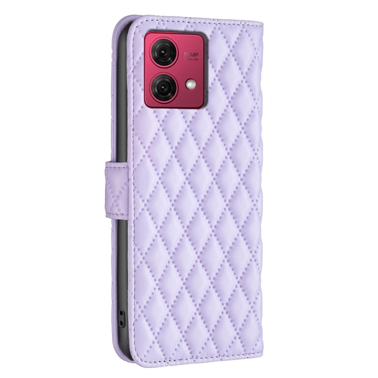 For Motorola Moto G84 Diamond Lattice Wallet Flip Leather Phone Case(Purple) - Motorola Cases by PMC Jewellery | Online Shopping South Africa | PMC Jewellery | Buy Now Pay Later Mobicred