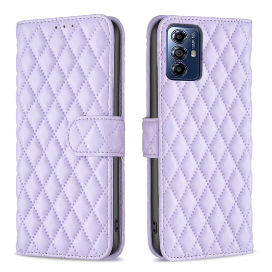 For Motorola Moto G Play 2024 Diamond Lattice Wallet Flip Leather Phone Case(Purple) - Motorola Cases by PMC Jewellery | Online Shopping South Africa | PMC Jewellery | Buy Now Pay Later Mobicred