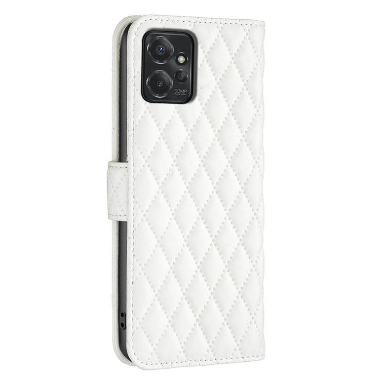 For Motorola Moto G Power 5G 2024 Diamond Lattice Wallet Flip Leather Phone Case(White) - Motorola Cases by PMC Jewellery | Online Shopping South Africa | PMC Jewellery | Buy Now Pay Later Mobicred