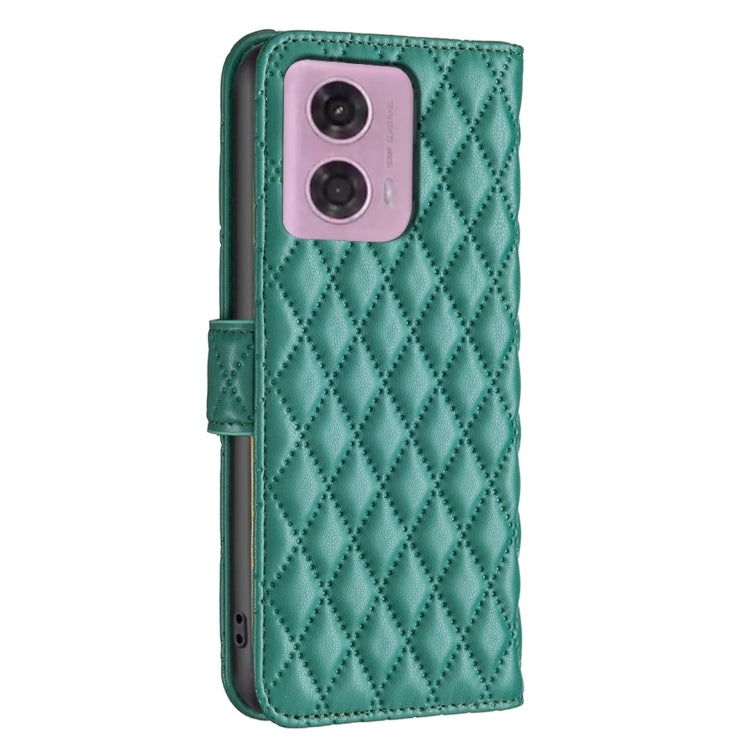 For Motorola Moto G34 5G Diamond Lattice Wallet Flip Leather Phone Case(Green) - Motorola Cases by PMC Jewellery | Online Shopping South Africa | PMC Jewellery | Buy Now Pay Later Mobicred