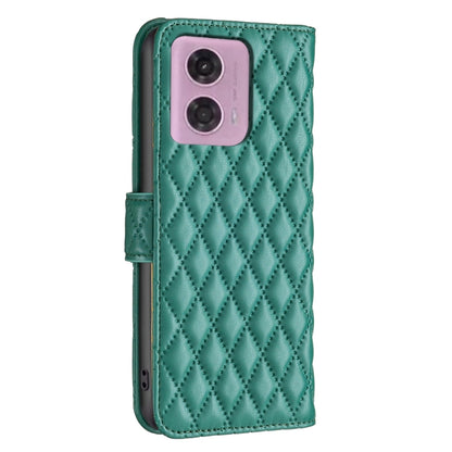 For Motorola Moto G34 5G Diamond Lattice Wallet Flip Leather Phone Case(Green) - Motorola Cases by PMC Jewellery | Online Shopping South Africa | PMC Jewellery | Buy Now Pay Later Mobicred