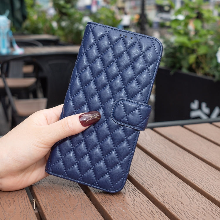 For Motorola Moto G24 Diamond Lattice Wallet Flip Leather Phone Case(Blue) - Motorola Cases by PMC Jewellery | Online Shopping South Africa | PMC Jewellery | Buy Now Pay Later Mobicred