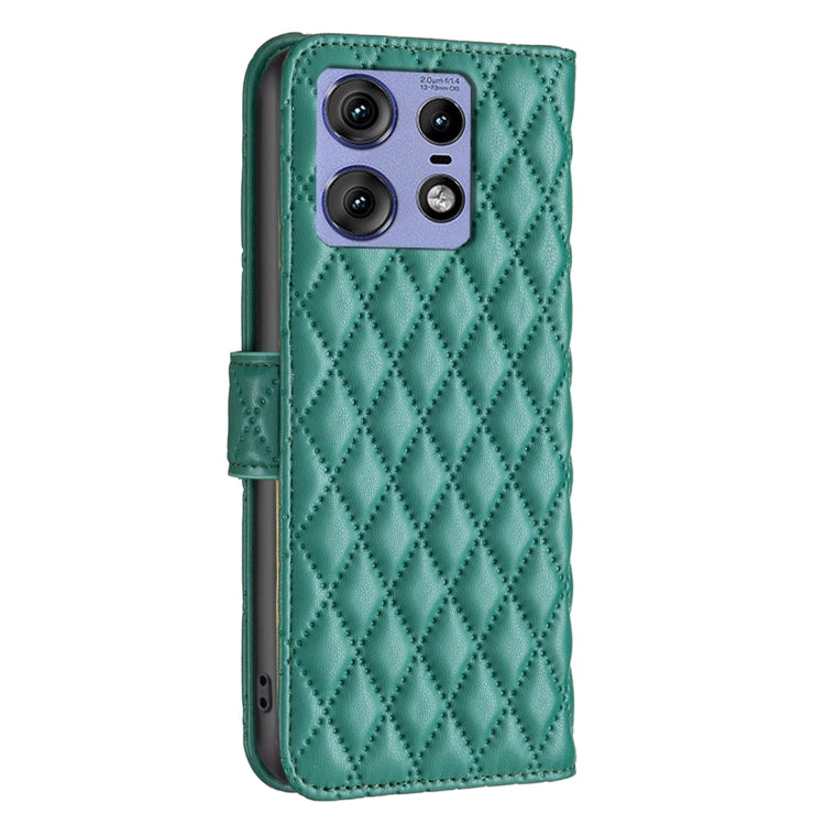 For Motorola Edge 50 Pro 5G Diamond Lattice Wallet Flip Leather Phone Case(Green) - Motorola Cases by PMC Jewellery | Online Shopping South Africa | PMC Jewellery | Buy Now Pay Later Mobicred