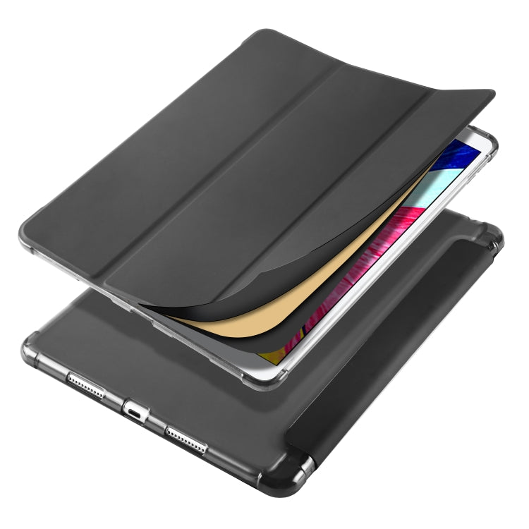 For iPad Pro 10.5 inch / Air 3 10.5 inch 3-folding Horizontal Flip PU Leather + Shockproof TPU Case with Holder & Pen Slot(Black) - iPad Pro 10.5 inch Cases by PMC TechLife | Online Shopping South Africa | PMC TechLife