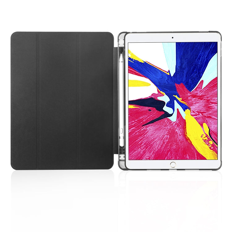 For iPad Pro 10.5 inch / Air 3 10.5 inch 3-folding Horizontal Flip PU Leather + Shockproof TPU Case with Holder & Pen Slot(Black) - iPad Pro 10.5 inch Cases by PMC TechLife | Online Shopping South Africa | PMC TechLife