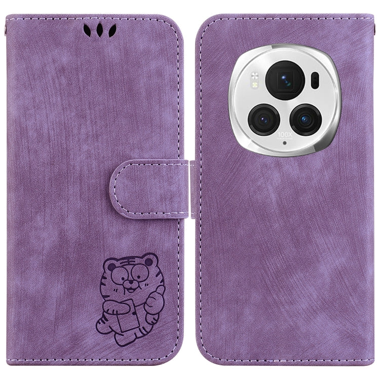 For Honor Magic6 Pro Little Tiger Embossed Leather Phone Case(Purple) - Honor Cases by PMC Jewellery | Online Shopping South Africa | PMC Jewellery | Buy Now Pay Later Mobicred