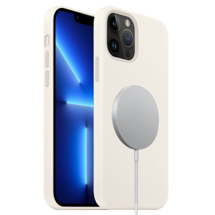 For iPhone 13 Pro MagSafe Liquid Silicone Full Coverage Phone Case(White) - iPhone 13 Pro Cases by PMC Jewellery | Online Shopping South Africa | PMC Jewellery