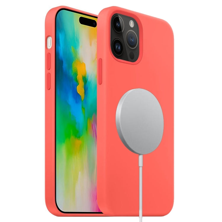 For iPhone 16 Pro Liquid Silicone Full Coverage MagSafe Phone Case(Pink Orange) - More iPhone Cases by PMC Jewellery | Online Shopping South Africa | PMC Jewellery | Buy Now Pay Later Mobicred