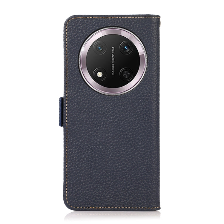 For Honor X9c KHAZNEH Side-Magnetic Litchi Genuine Leather RFID Phone Case(Blue) - Honor Cases by PMC TechLife | Online Shopping South Africa | PMC TechLife | Buy Now Pay Later Mobicred