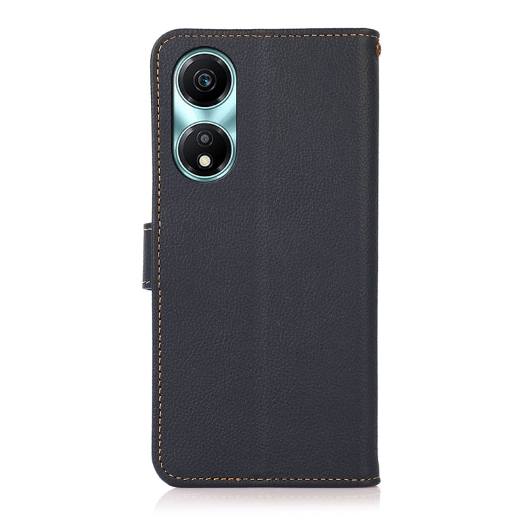 For Honor X5 Plus KHAZNEH Custer Genuine Leather RFID Phone Case(Blue) - Honor Cases by PMC TechLife | Online Shopping South Africa | PMC TechLife | Buy Now Pay Later Mobicred