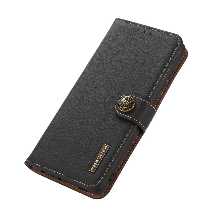For Honor Play 60 Plus / 200 Smart KHAZNEH Custer Genuine Leather RFID Phone Case(Black) - Honor Cases by PMC TechLife | Online Shopping South Africa | PMC TechLife | Buy Now Pay Later Mobicred