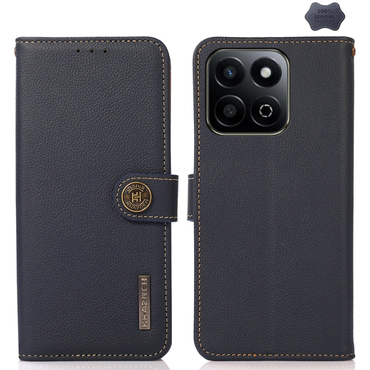 For Honor Play 60 Plus / 200 Smart KHAZNEH Custer Genuine Leather RFID Phone Case(Blue) - Honor Cases by PMC TechLife | Online Shopping South Africa | PMC TechLife | Buy Now Pay Later Mobicred