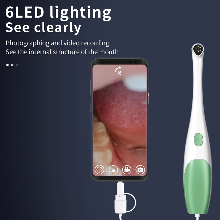 AN109 6LEDs 1080P 3 in 1 Visible Oral Endoscope(Green) - free shipping - PMC TechLife - Order now!