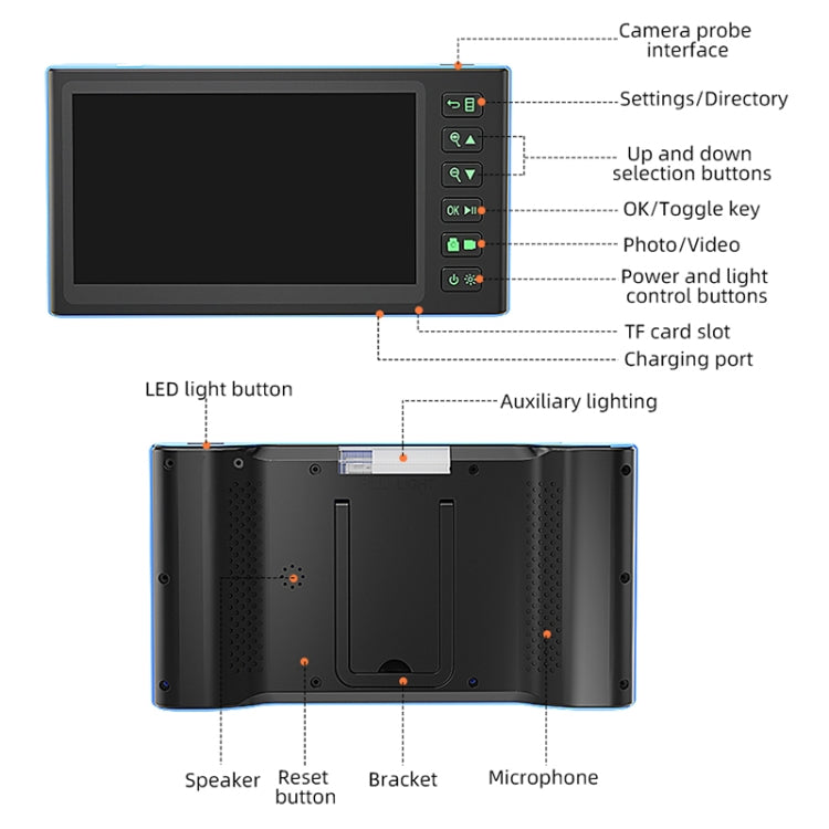 T23 8mm Single Lens 7 inch Screen Industrial Endoscope, Spec:2m Tube -  by PMC Jewellery | Online Shopping South Africa | PMC Jewellery | Buy Now Pay Later Mobicred