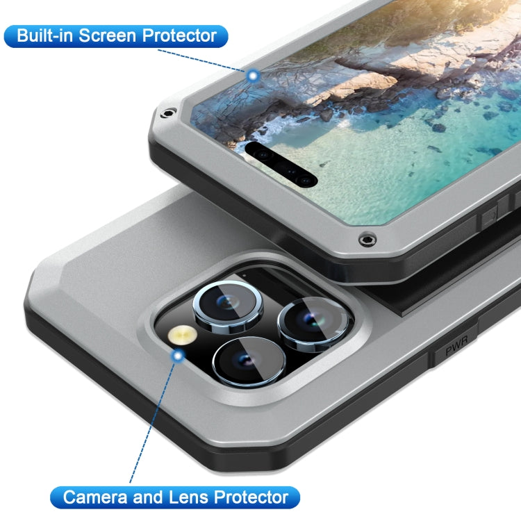 For iPhone 15 Pro Max Shockproof Life Waterproof Dust-proof Metal + Silicone Phone Case(Silver) - iPhone 15 Pro Max Cases by PMC Jewellery | Online Shopping South Africa | PMC Jewellery | Buy Now Pay Later Mobicred