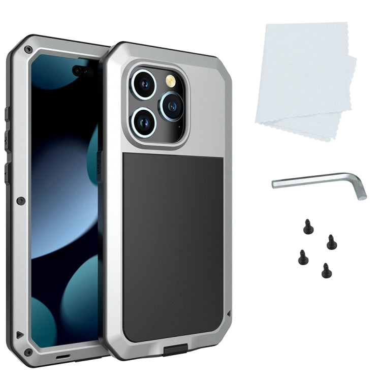 For iPhone 15 Pro Max Shockproof Life Waterproof Dust-proof Metal + Silicone Phone Case(Silver) - iPhone 15 Pro Max Cases by PMC Jewellery | Online Shopping South Africa | PMC Jewellery | Buy Now Pay Later Mobicred