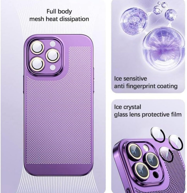 For iPhone 14 Fine Mesh Cooling Phone Case(Blue) - iPhone 14 Cases by PMC Jewellery | Online Shopping South Africa | PMC Jewellery | Buy Now Pay Later Mobicred