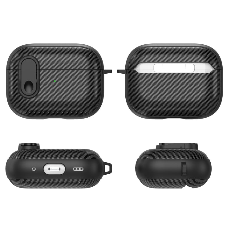 For AirPods 2 / 1 Carbon Fiber Texture Wireless Earphones Case with Security Lock(Yellow) - For AirPods 1/2 by PMC Jewellery | Online Shopping South Africa | PMC Jewellery | Buy Now Pay Later Mobicred