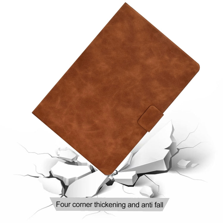 For iPad Air 2022 10.9 Cowhide Texture Leather Smart Tablet Case(Brown) - iPad Air (2022) / (2020) 10.9 Cases by PMC Jewellery | Online Shopping South Africa | PMC Jewellery