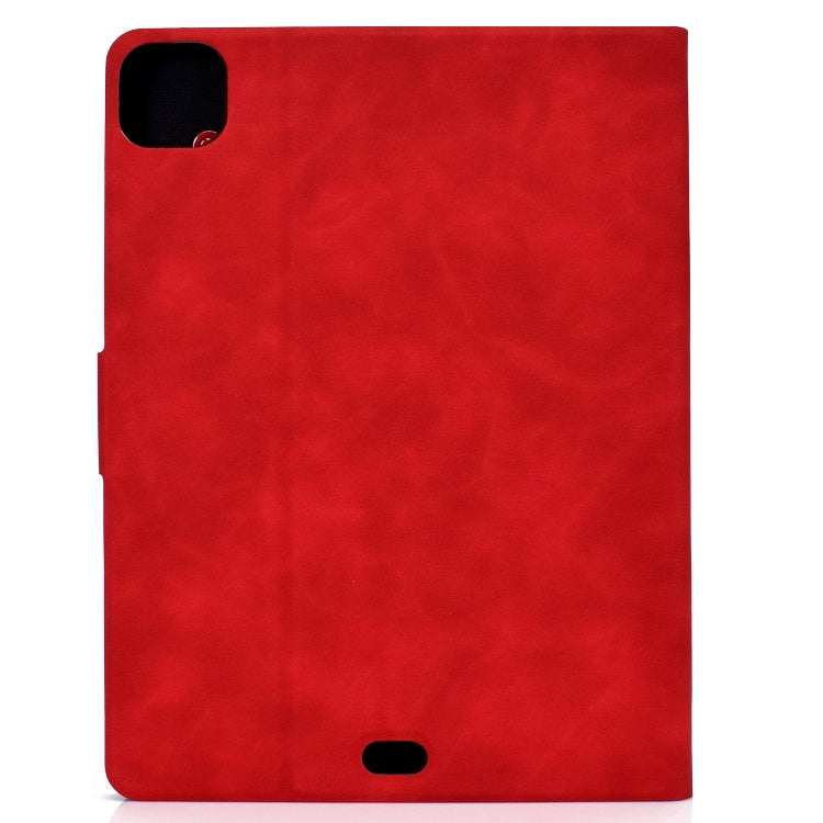 For iPad Pro 11 2024 Cowhide Texture Leather Smart Tablet Case(Red) - iPad Pro 11 2024 Cases by PMC Jewellery | Online Shopping South Africa | PMC Jewellery | Buy Now Pay Later Mobicred