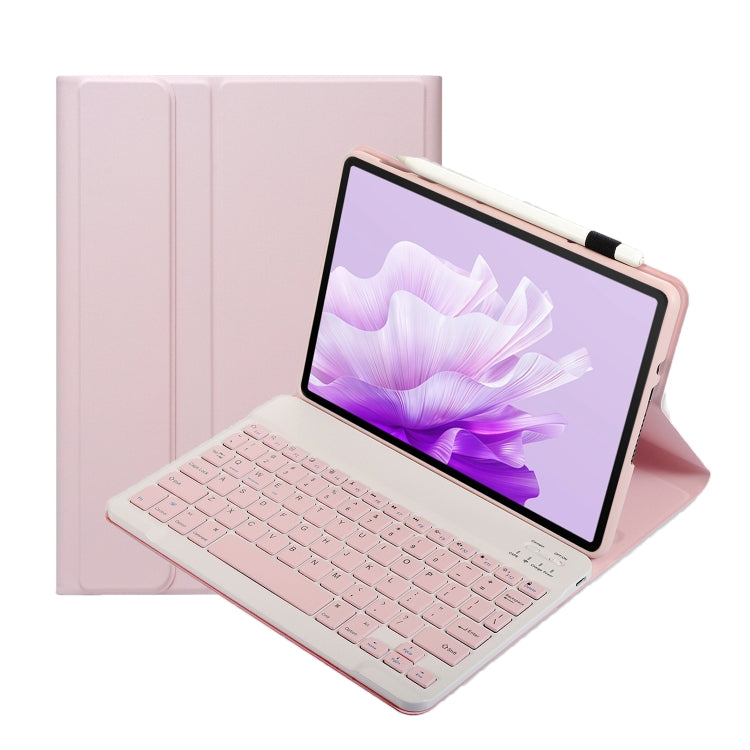 For Huawei MatePad 11.5 2023 AH17 Lambskin Texture Ultra-thin Detachable Bluetooth Keyboard Leather Case(Pink) - Huawei Keyboard by PMC Jewellery | Online Shopping South Africa | PMC Jewellery