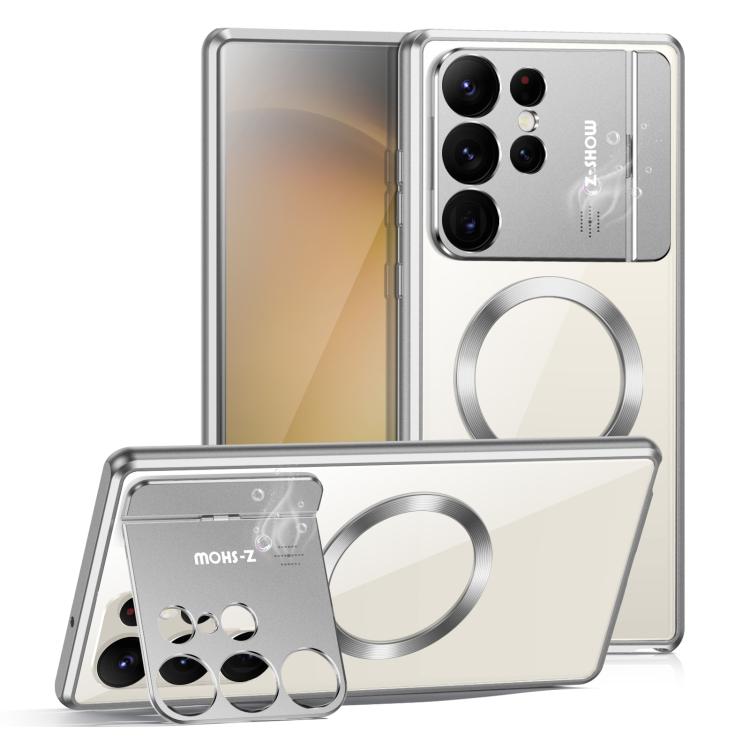 For Samsung Galaxy S25 Ultra 5G Aromatherapy Holder Single-sided MagSafe Magnetic Phone Case(Silver) - Galaxy S25 Ultra 5G Cases by PMC Jewellery | Online Shopping South Africa | PMC Jewellery | Buy Now Pay Later Mobicred