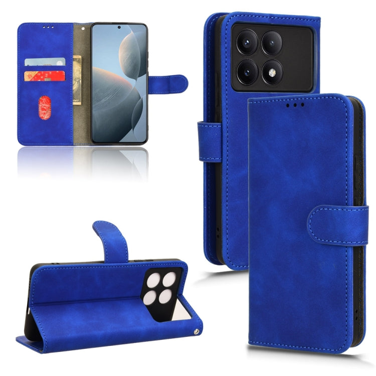 For Xiaomi Redmi K70 / K70 Pro Skin Feel Magnetic Flip Leather Phone Case(Blue) - K70 Pro Cases by PMC Jewellery | Online Shopping South Africa | PMC Jewellery | Buy Now Pay Later Mobicred