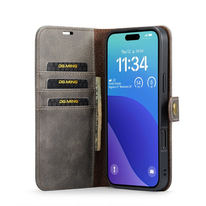 For iPhone 16 Pro Max DG.MING Crazy Horse Texture Detachable Magnetic Leather Phone Case(Grey) - iPhone 16 Pro Max Cases by DG.MING | Online Shopping South Africa | PMC Jewellery | Buy Now Pay Later Mobicred