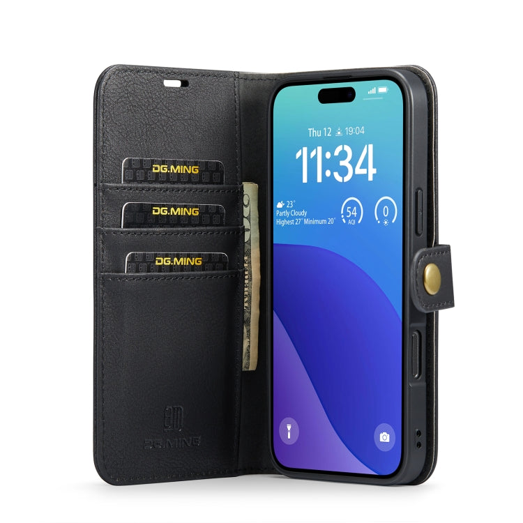 For iPhone 16 Pro Max DG.MING Crazy Horse Texture Detachable Magnetic Leather Phone Case(Black) - iPhone 16 Pro Max Cases by DG.MING | Online Shopping South Africa | PMC Jewellery | Buy Now Pay Later Mobicred