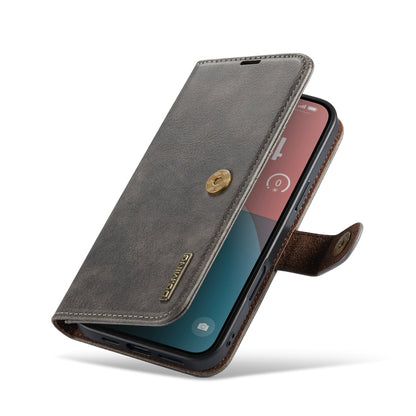 For iPhone 16 DG.MING Crazy Horse Texture Detachable Magnetic Leather Phone Case(Grey) - iPhone 16 Cases by DG.MING | Online Shopping South Africa | PMC Jewellery | Buy Now Pay Later Mobicred