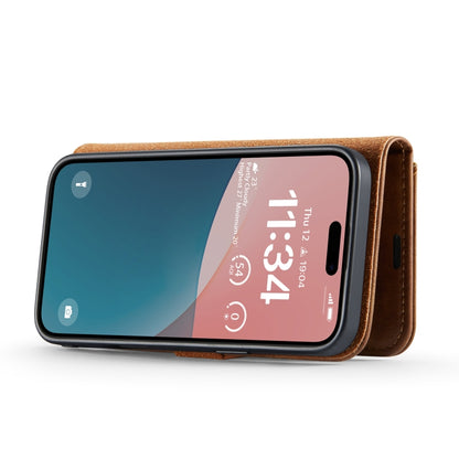 For iPhone 16 DG.MING Crazy Horse Texture Detachable Magnetic Leather Phone Case(Brown) - iPhone 16 Cases by DG.MING | Online Shopping South Africa | PMC Jewellery | Buy Now Pay Later Mobicred