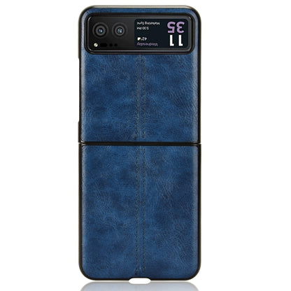 For Motorola Moto Razr 40 Cow Pattern Sewing Back Cover Phone Case(Blue) - Motorola Cases by PMC Jewellery | Online Shopping South Africa | PMC Jewellery