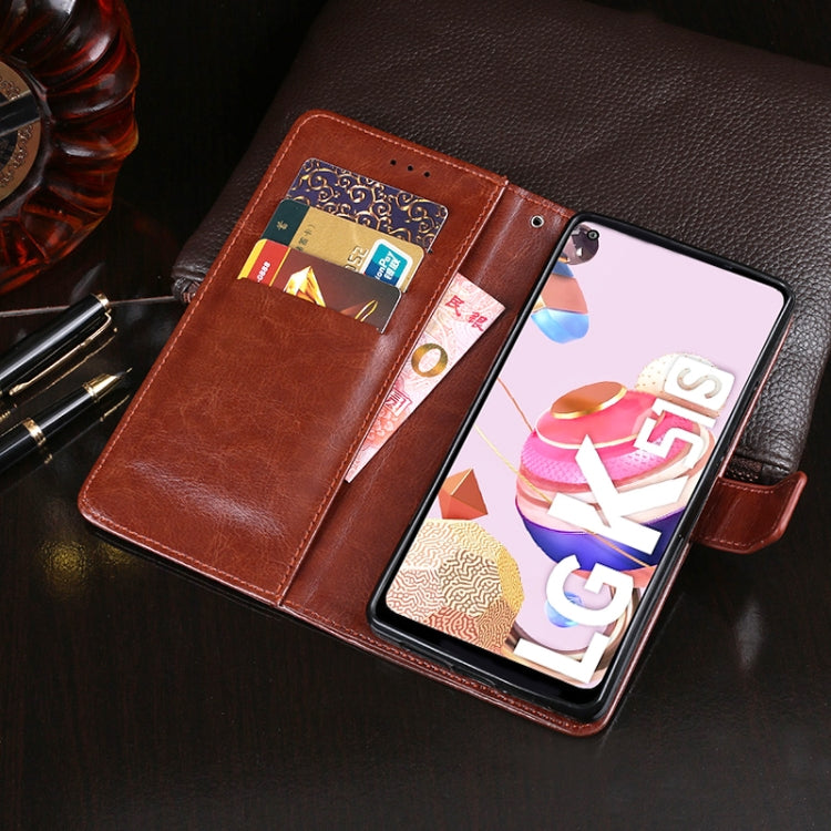 For LG K51S idewei Crazy Horse Texture Horizontal Flip Leather Case with Holder & Card Slots & Wallet(White) - LG by idewei | Online Shopping South Africa | PMC Jewellery | Buy Now Pay Later Mobicred