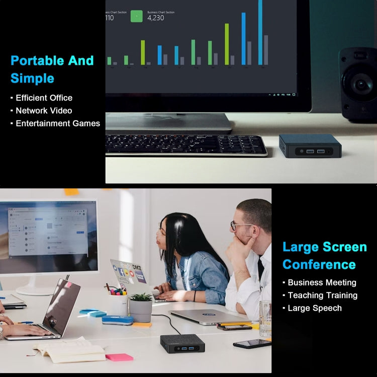 GXMO N42 Windows 11 Intel Gemini Lake N4020C Mini PC NVME SSD WiFi Mini Desktop Computer, Specification:6GB+64GB+256GB(Black) - free shipping - PMC TechLife - Order now!