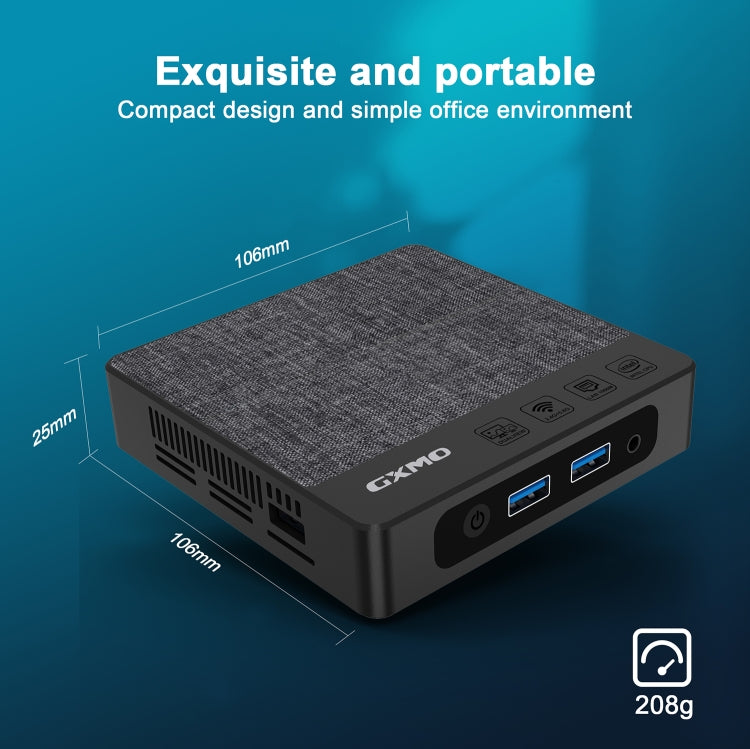 GXMO N42 Windows 11 Intel Gemini Lake N4020C Mini PC NVME SSD WiFi Mini Desktop Computer, Specification:6GB+64GB+256GB(Black) - free shipping - PMC TechLife - Order now!