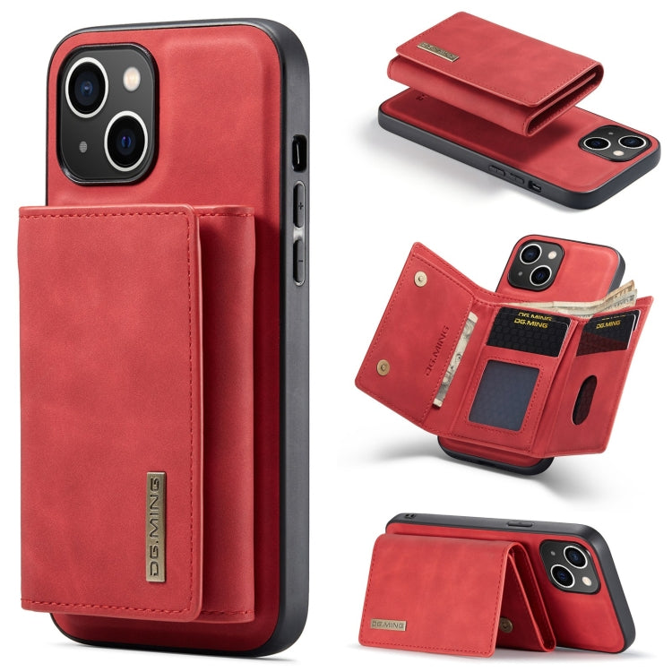 For iPhone 15 DG.MING M1 Series 3-Fold Multi Card Wallet Leather Phone Case(Red) - iPhone 15 Cases by DG.MING | Online Shopping South Africa | PMC Jewellery | Buy Now Pay Later Mobicred