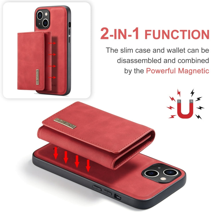 For iPhone 15 DG.MING M1 Series 3-Fold Multi Card Wallet Leather Phone Case(Red) - iPhone 15 Cases by DG.MING | Online Shopping South Africa | PMC Jewellery | Buy Now Pay Later Mobicred