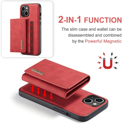 For iPhone 15 DG.MING M1 Series 3-Fold Multi Card Wallet Leather Phone Case(Red) - iPhone 15 Cases by DG.MING | Online Shopping South Africa | PMC Jewellery | Buy Now Pay Later Mobicred