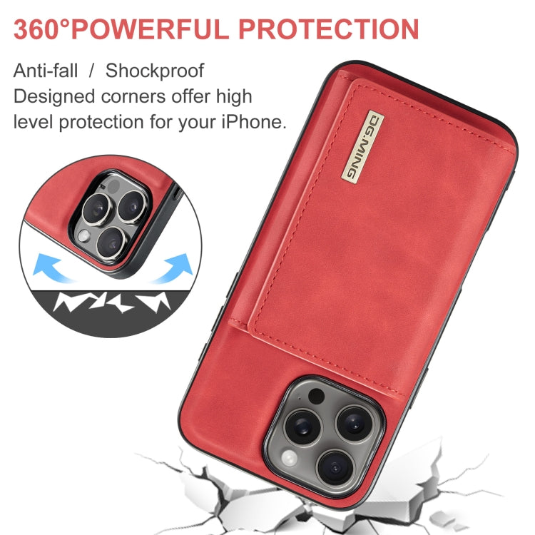 For iPhone 16 Pro Max DG.MING M1 Series 3-Fold Multi Card Wallet Leather Phone Case(Red) - iPhone 16 Pro Max Cases by DG.MING | Online Shopping South Africa | PMC Jewellery | Buy Now Pay Later Mobicred