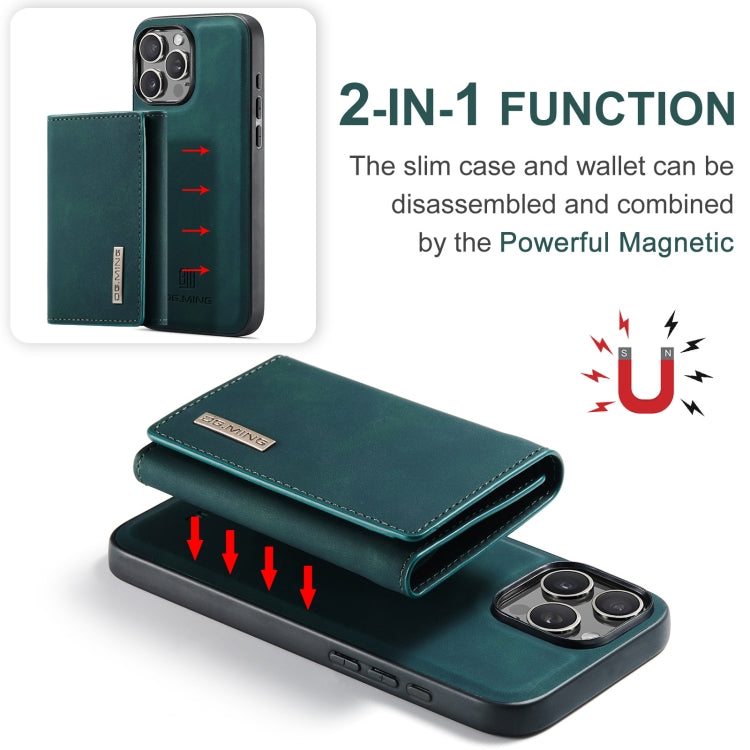 For iPhone 16 Pro DG.MING M1 Series 3-Fold Multi Card Wallet Leather Phone Case(Green) - iPhone 16 Pro Cases by DG.MING | Online Shopping South Africa | PMC Jewellery | Buy Now Pay Later Mobicred