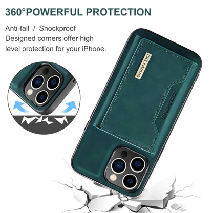 For iPhone 15 Pro DG.MING M2 Series 3-Fold Card Bag Wallet Leather Phone Case(Green) - iPhone 15 Pro Cases by DG.MING | Online Shopping South Africa | PMC Jewellery | Buy Now Pay Later Mobicred